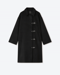 Black Wool Clasp Trench Coat