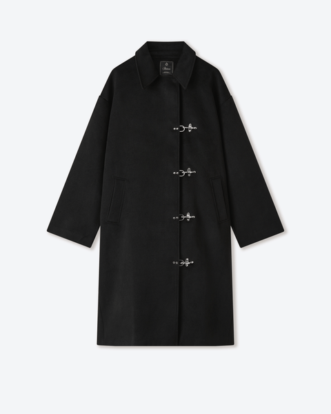 Black Wool Clasp Trench Coat – Shinzo