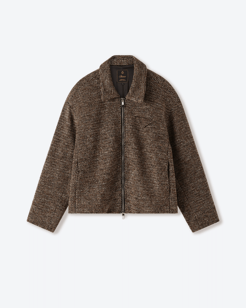 Brown Speckled Wool Zip Up Jacket – Shinzo