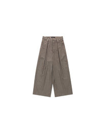 Gyokudō Light Brown Adjustable Pleated Wide Leg Wool Suit Pants