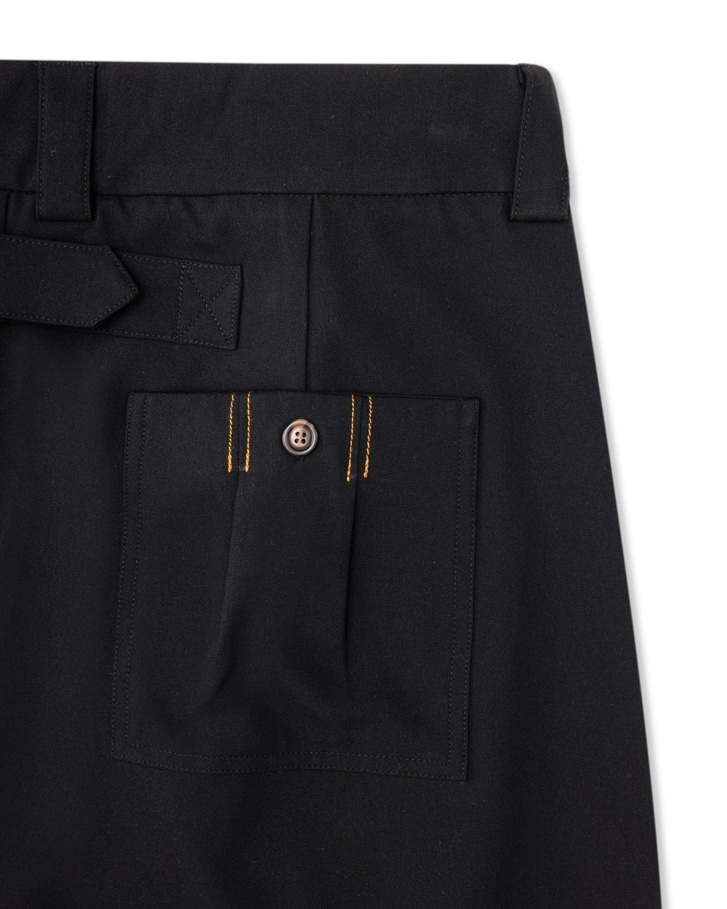 Gyokudō Black Adjustable Pleated Wide Leg Suit Pants