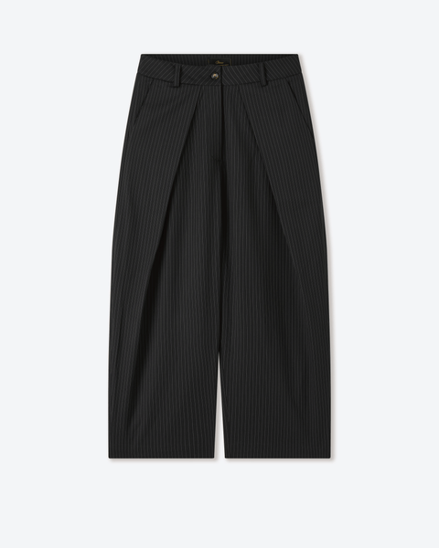 Sūtsu Wool Blend Black Pinstripe Trousers – Shinzo