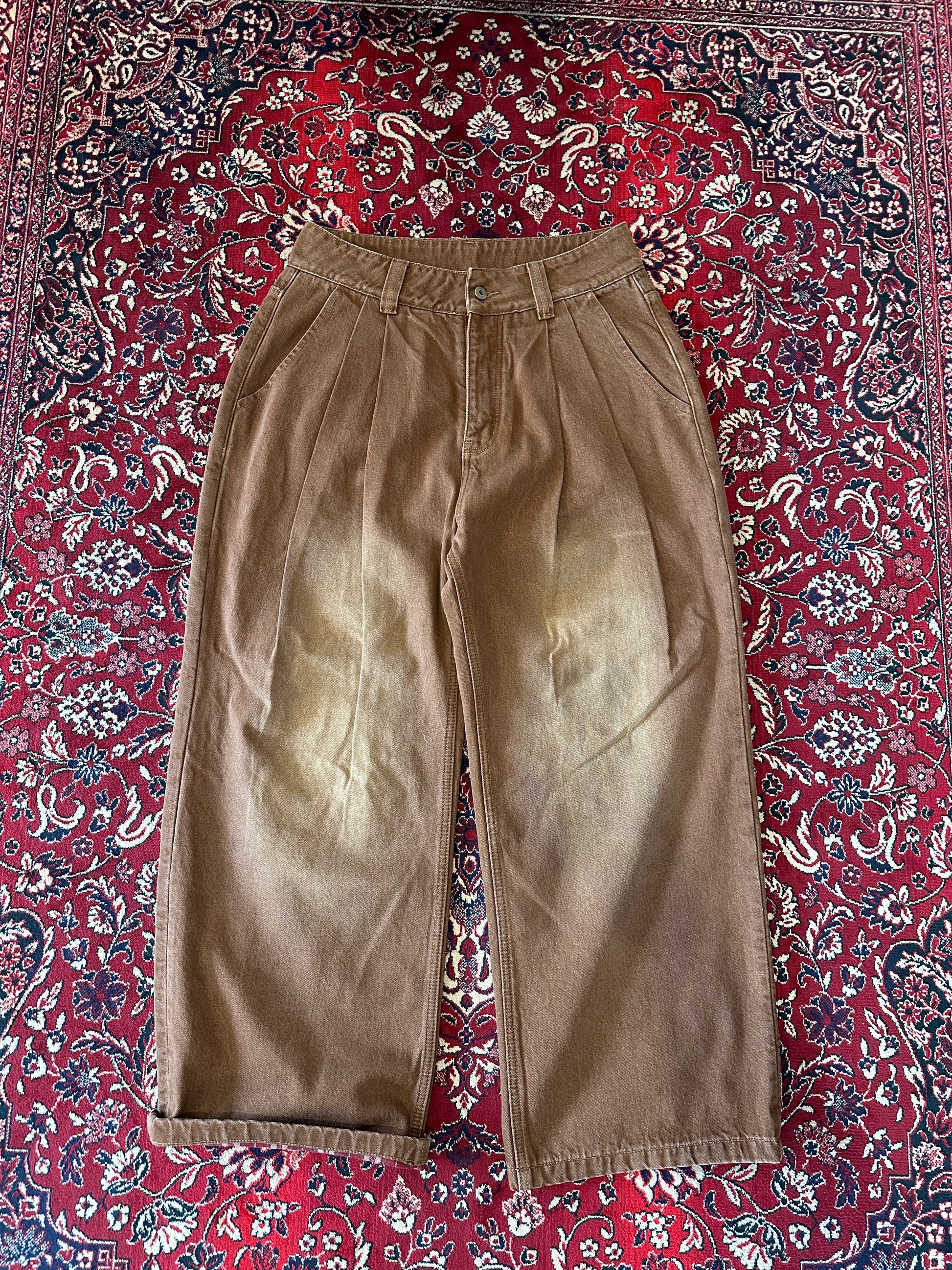 Brown Washed Jeans front