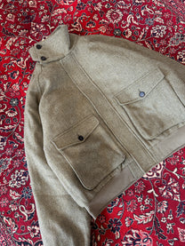 Green Herringbone Bomber detail