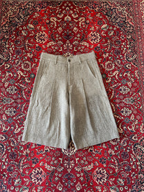 Brown Herringbone Shorts front