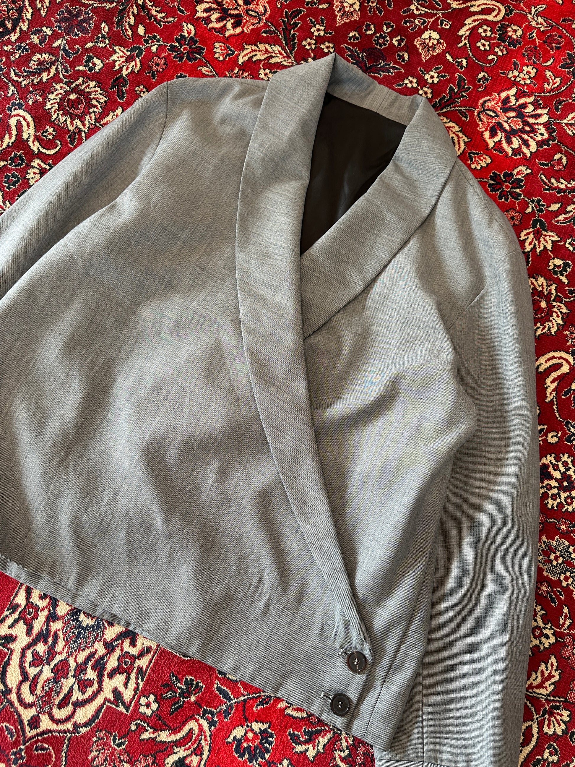 Grey Kimono Blazer back