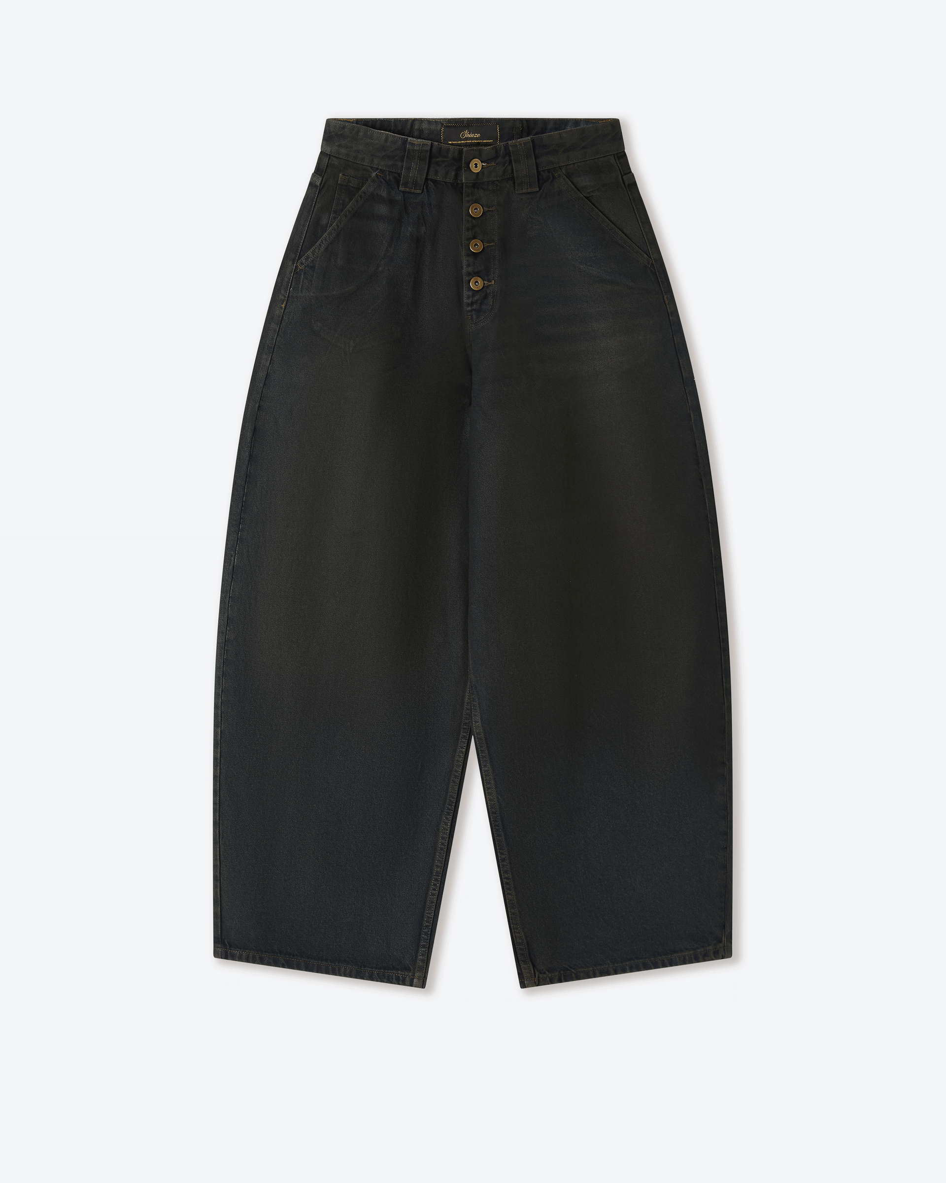 パンツ SHINZO DENIM 32 Waxed Indigo Washed Denim Trousers – Shinzo