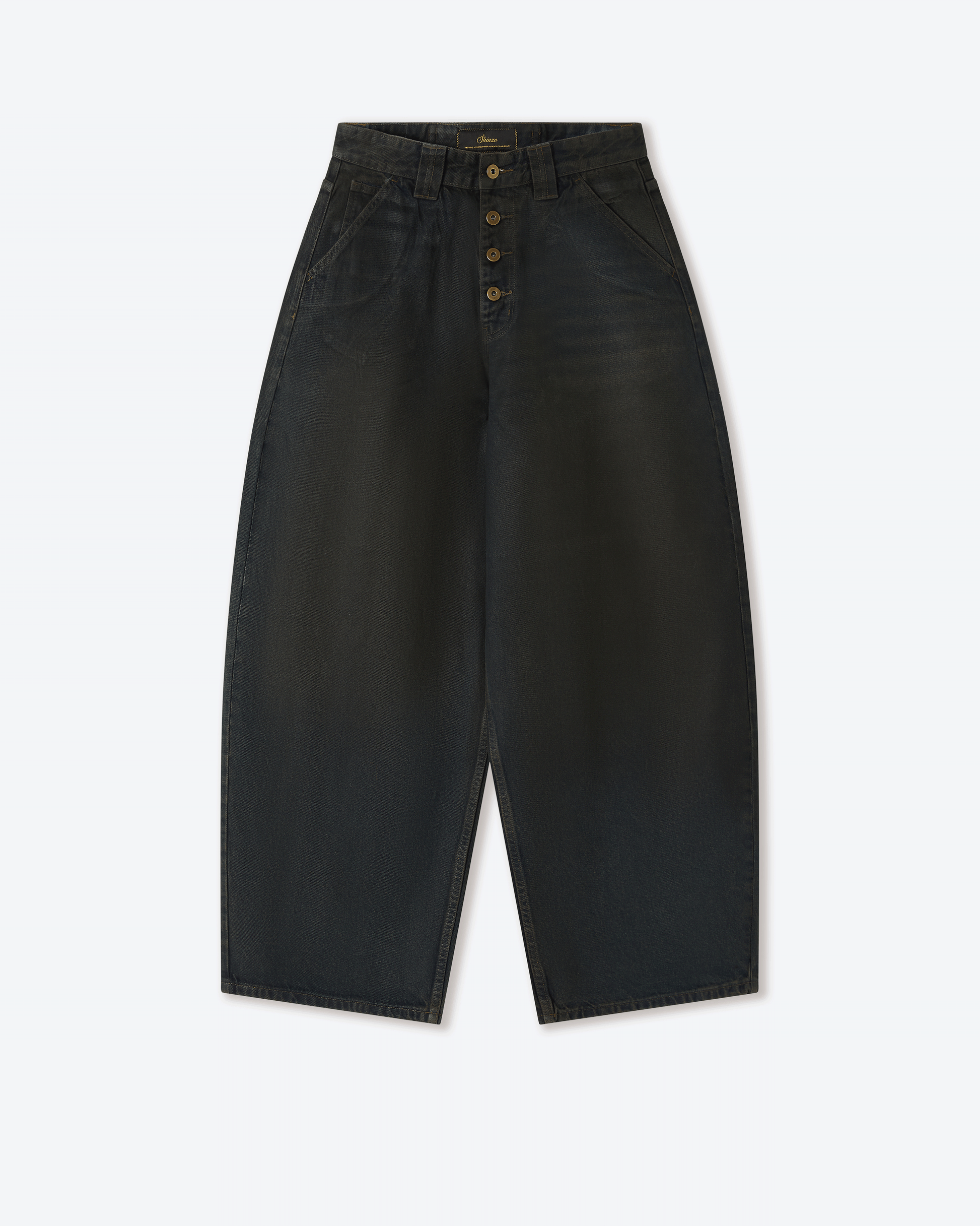 Waxed Indigo Washed Denim Trousers