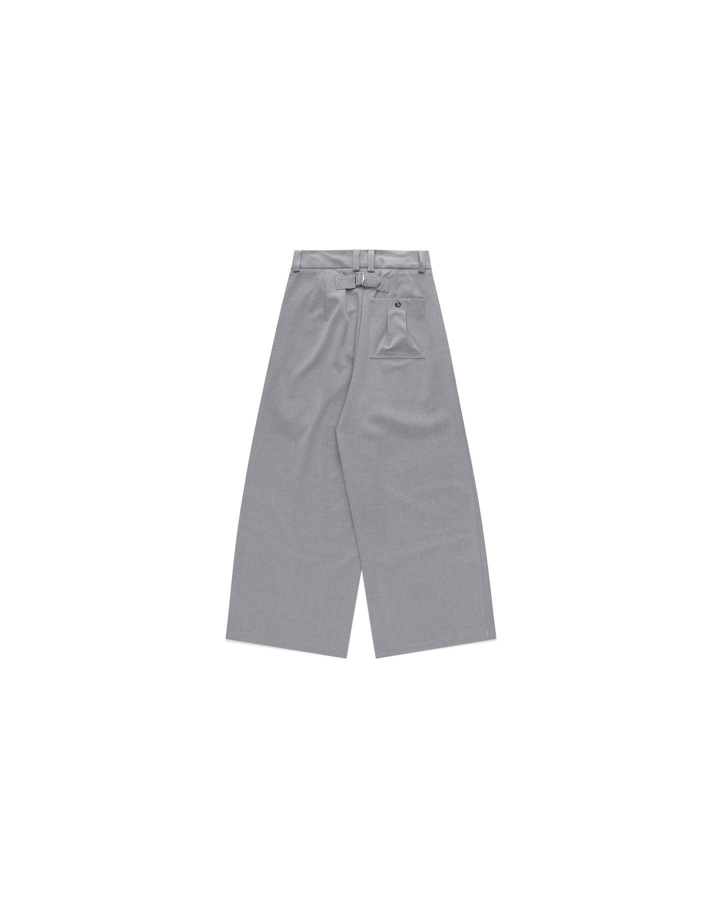 Gyokudō Grey Adjustable Pleated Wide Leg Suit Pants