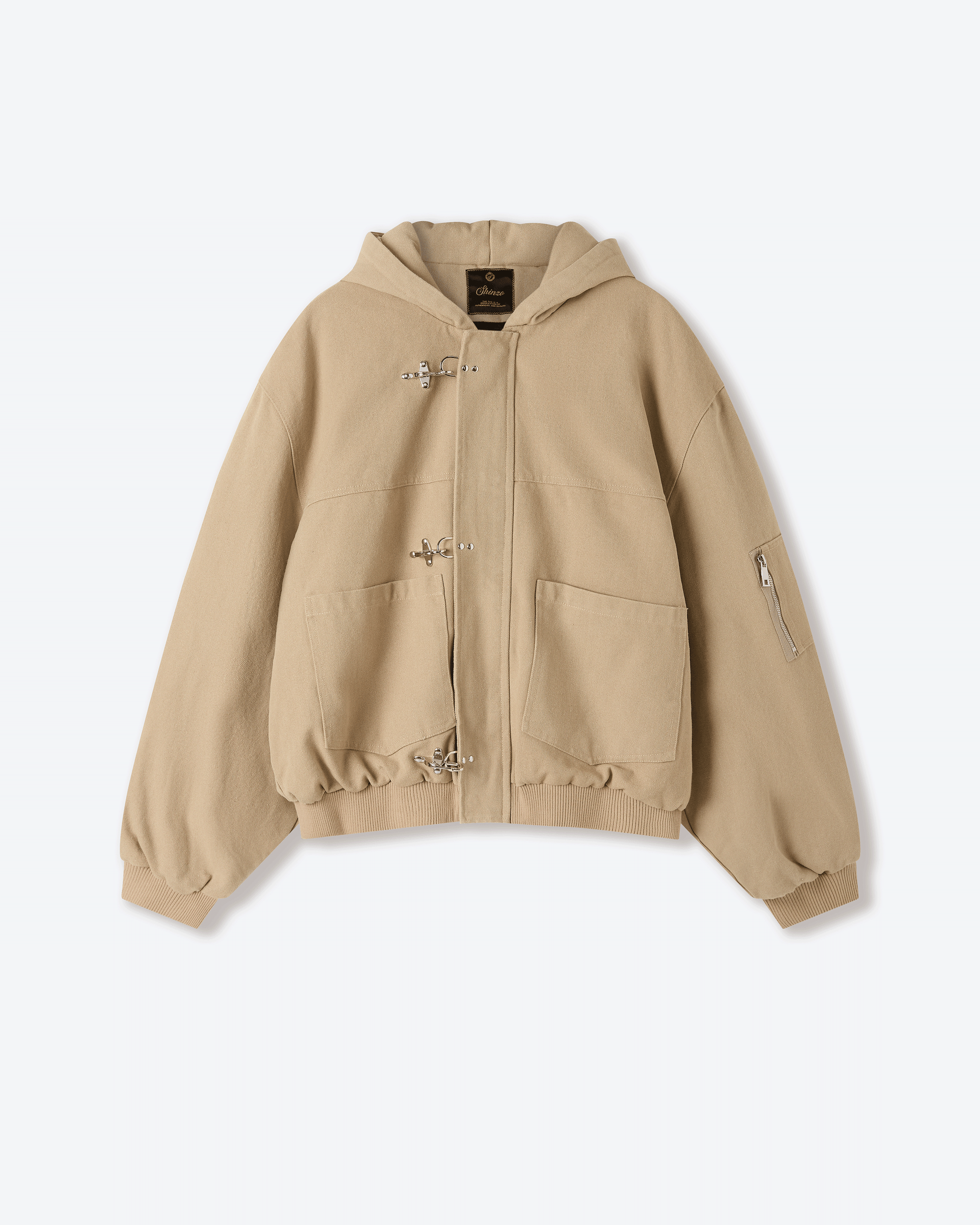 Shige Khaki Canvas Clasp Bomber Jacket – Shinzo