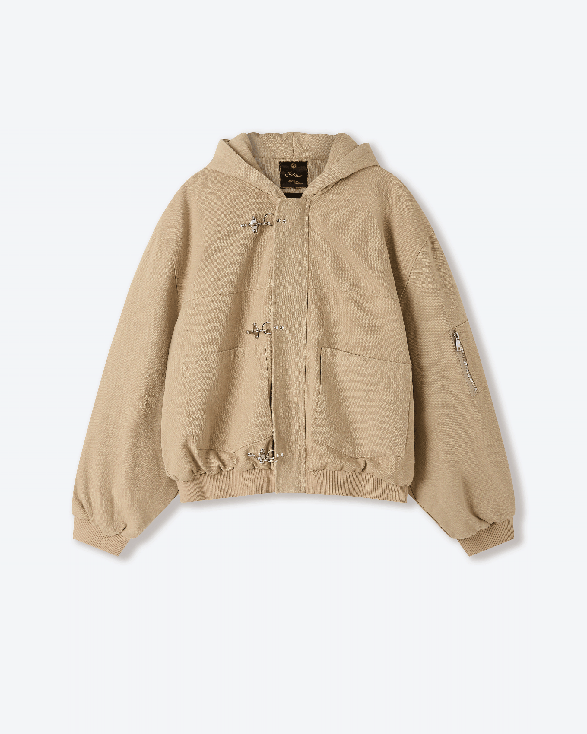 Shige Khaki Canvas Clasp Bomber Jacket – Shinzo