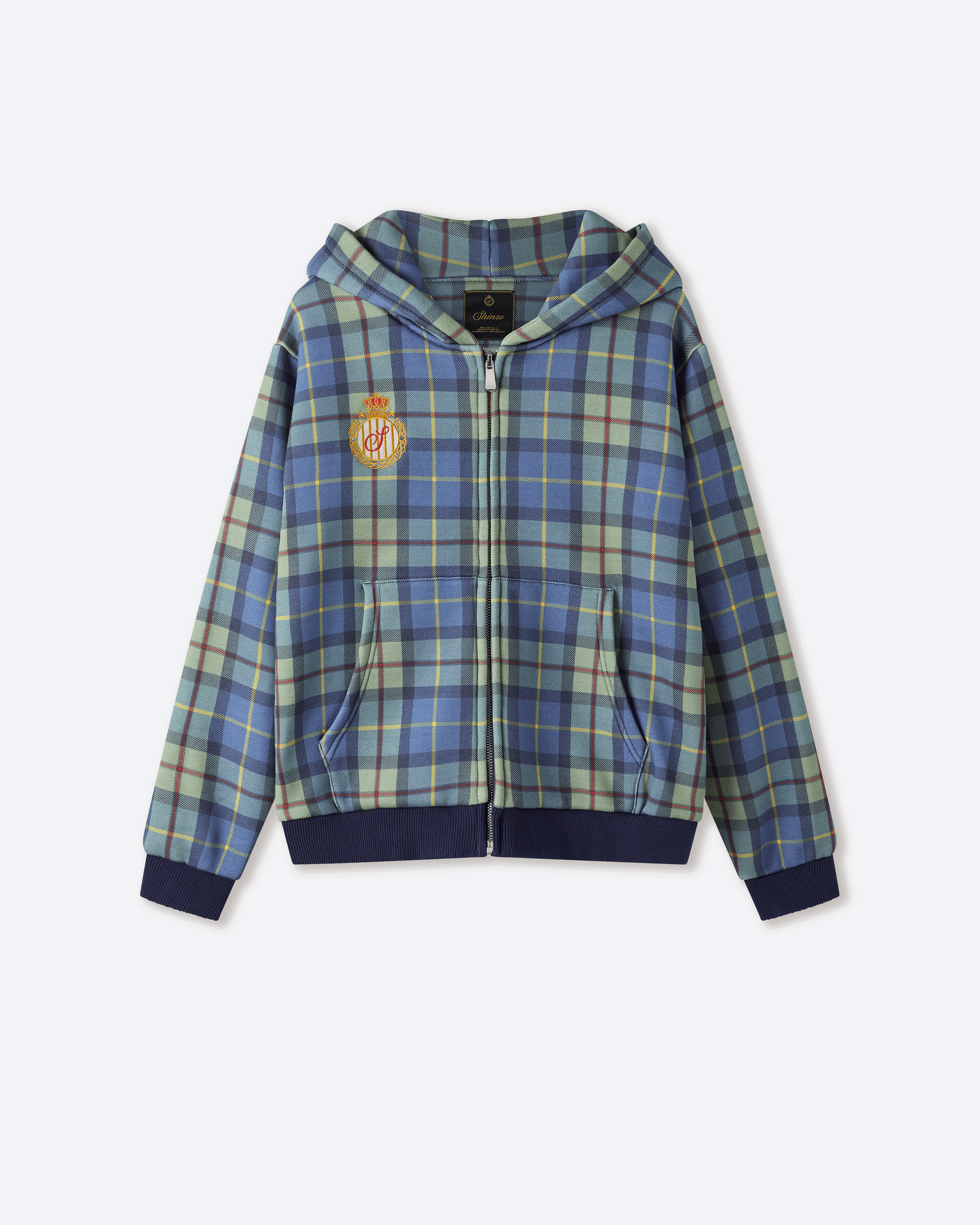 Turquoise Plaid Zip Up Hoodie – Shinzo