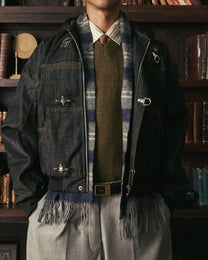 Okayama 15oz Raw Black Japanese Denim Clasp Jacket