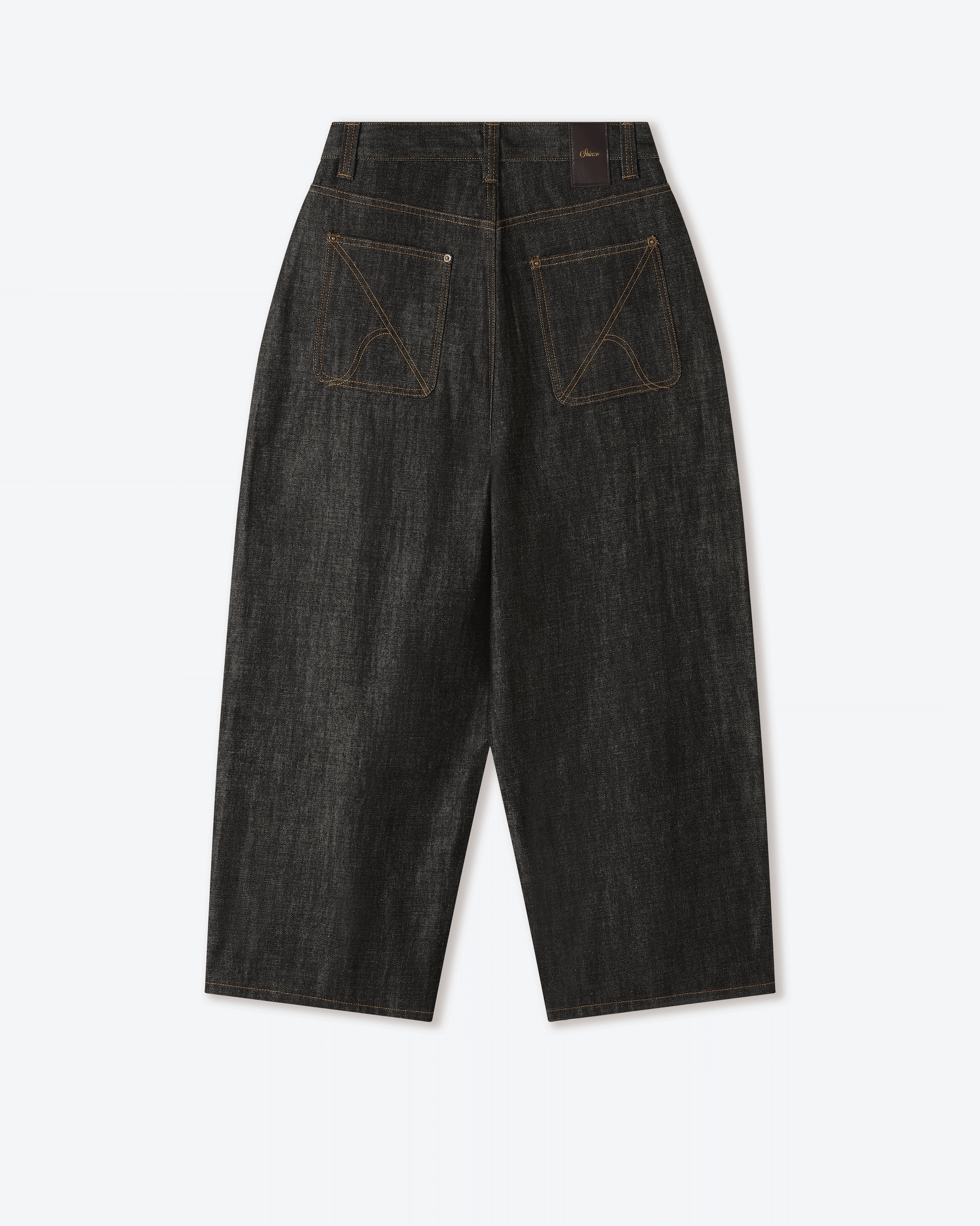 【SHINZO】HEAVYWEIGHT SELVEDGE DENIM Okayama Black Raw Balloon Denim Pants – Shinzo