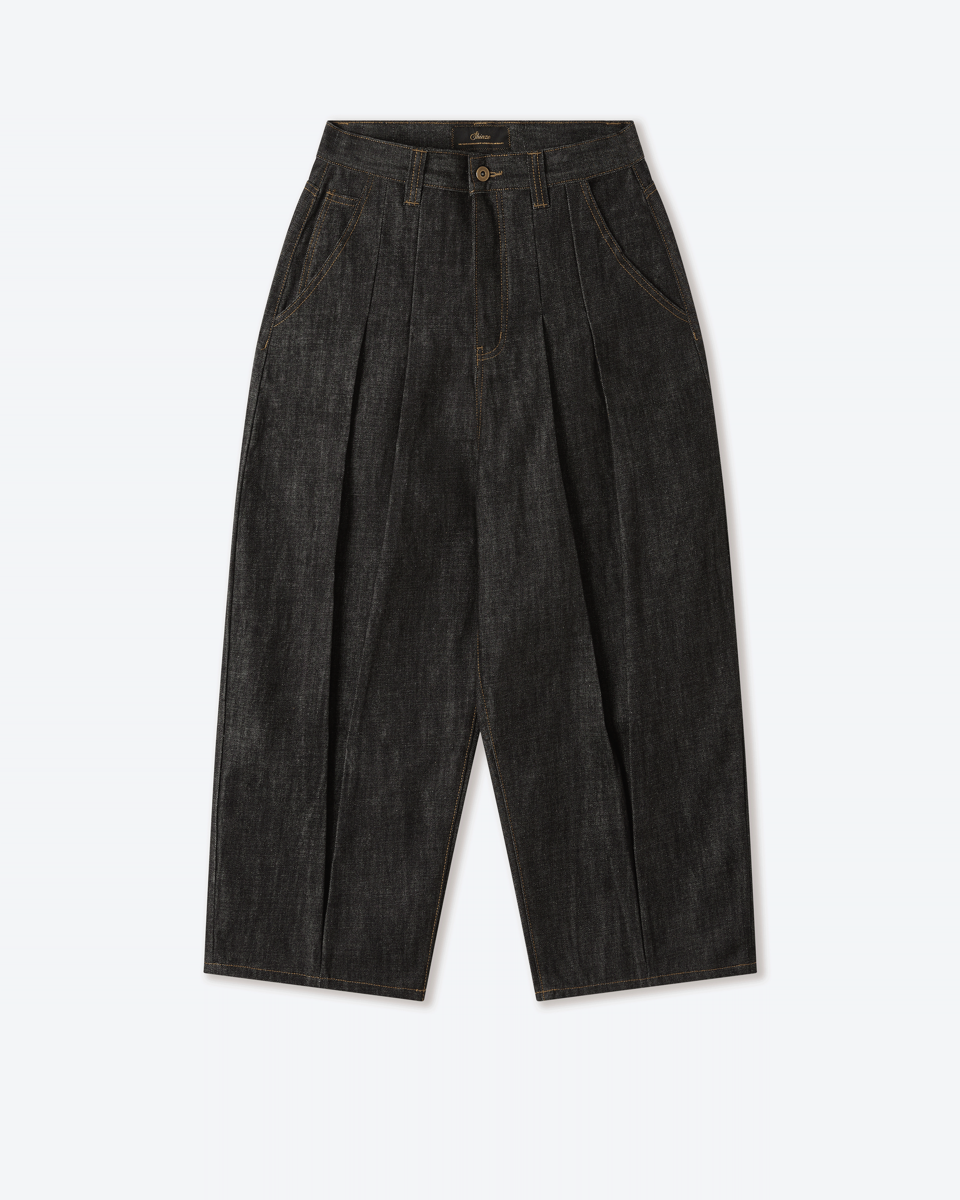 パンツ Shinzo Okayama Raw Black Japanese Denim Okayama Black Raw Balloon Denim Pants – Shinzo